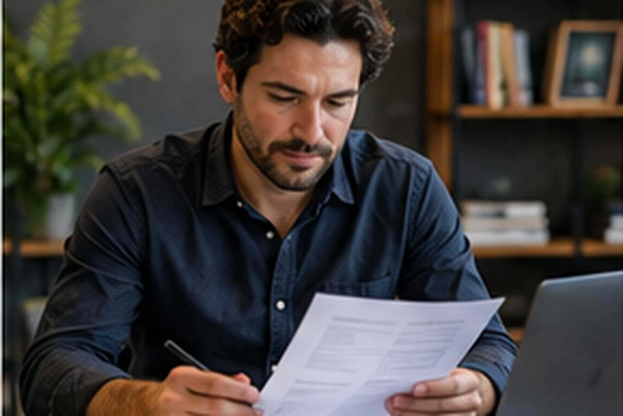 Recruiter reviewing candidate materials