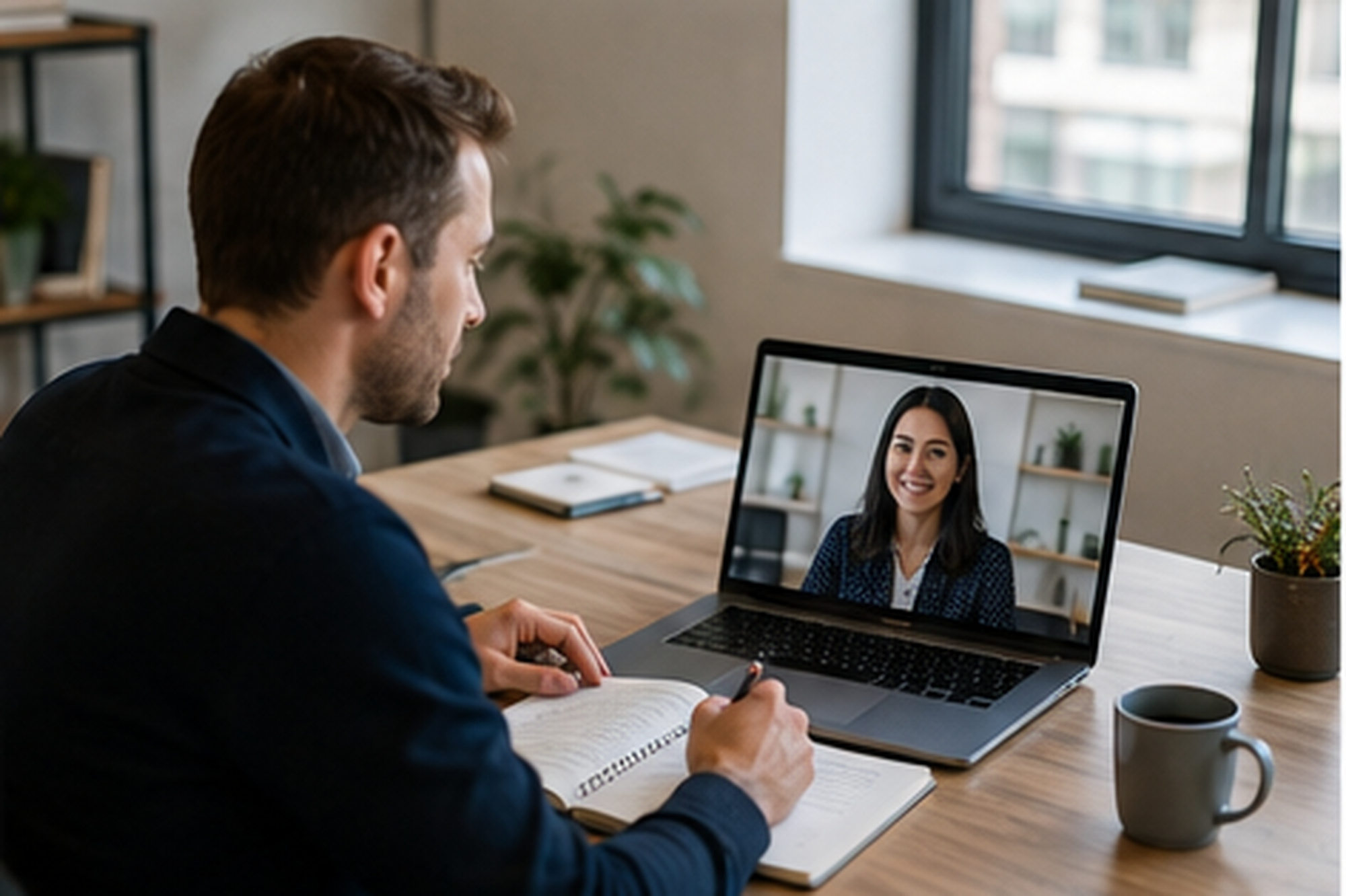 Recruiter speaking with a candidate during a video interview